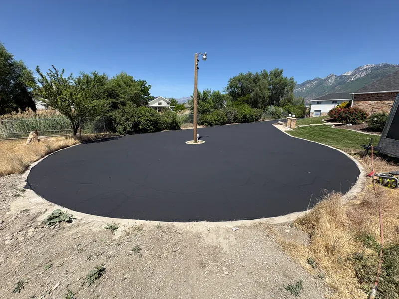 Circular driveway ready for markings
